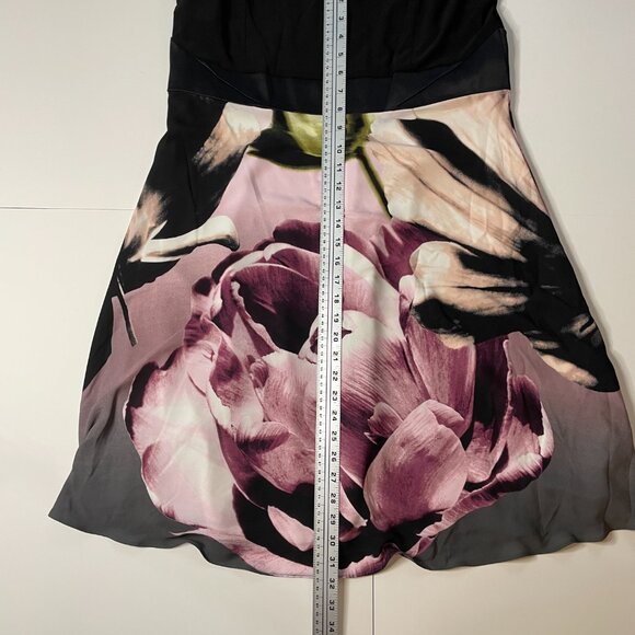 NWT Le Chateau Women’s Sleeveless Midi Dress Black Purple Pink Floral Size XL - Picture 9 of 11